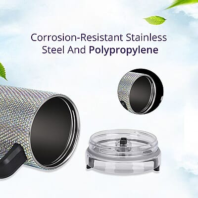 Crystal Water Bottle with Straw