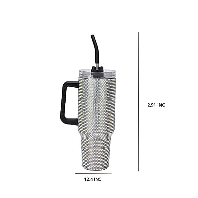 Crystal Water Bottle with Straw