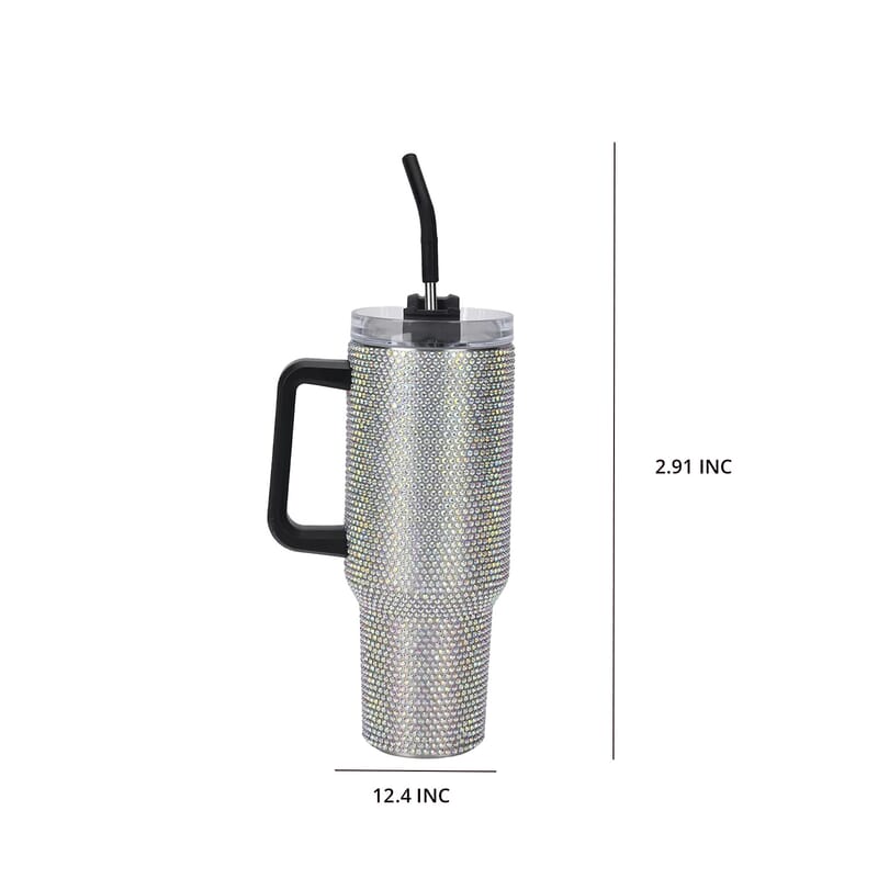 Crystal Water Bottle with Straw
