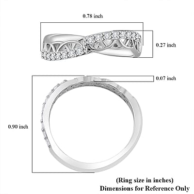 Simulated Diamond Ring in Silvertone (Size 10.0)