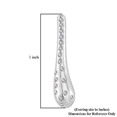 Simulated Diamond Earrings in Silvertone and Stainless Steel 0.40 ctw