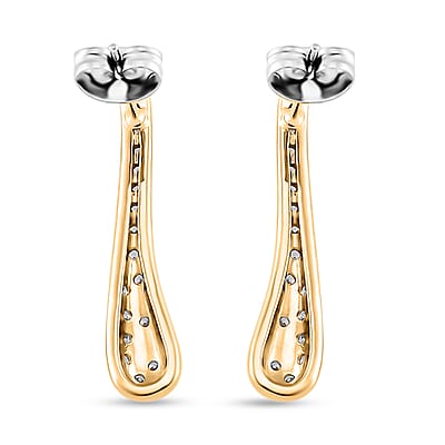 Simulated Diamond Earrings in Goldtone and Stainless Steel