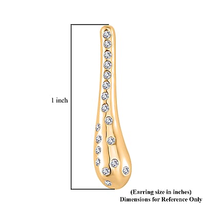 Simulated Diamond Earrings in Goldtone and Stainless Steel