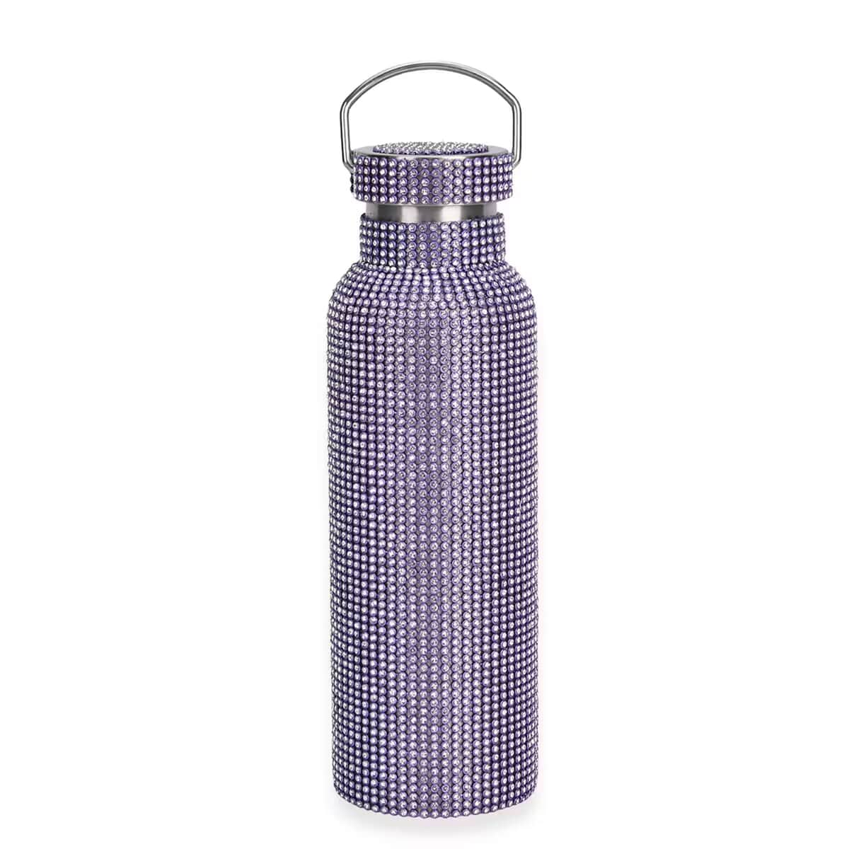 Doorbuster Purple Crystal Double Walled Stainless Steel Water Bottle with Detachable Chain Shoulder Strap 20oz image number 6