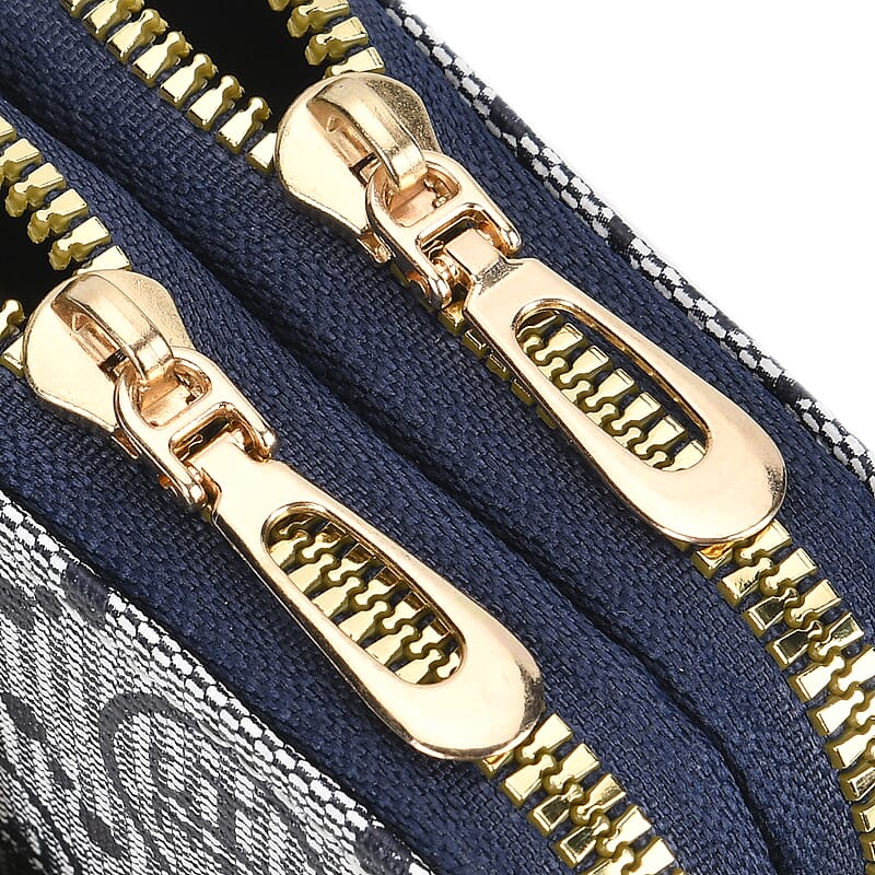 Blue Faux Leather Crossbody Cell Phone Bag