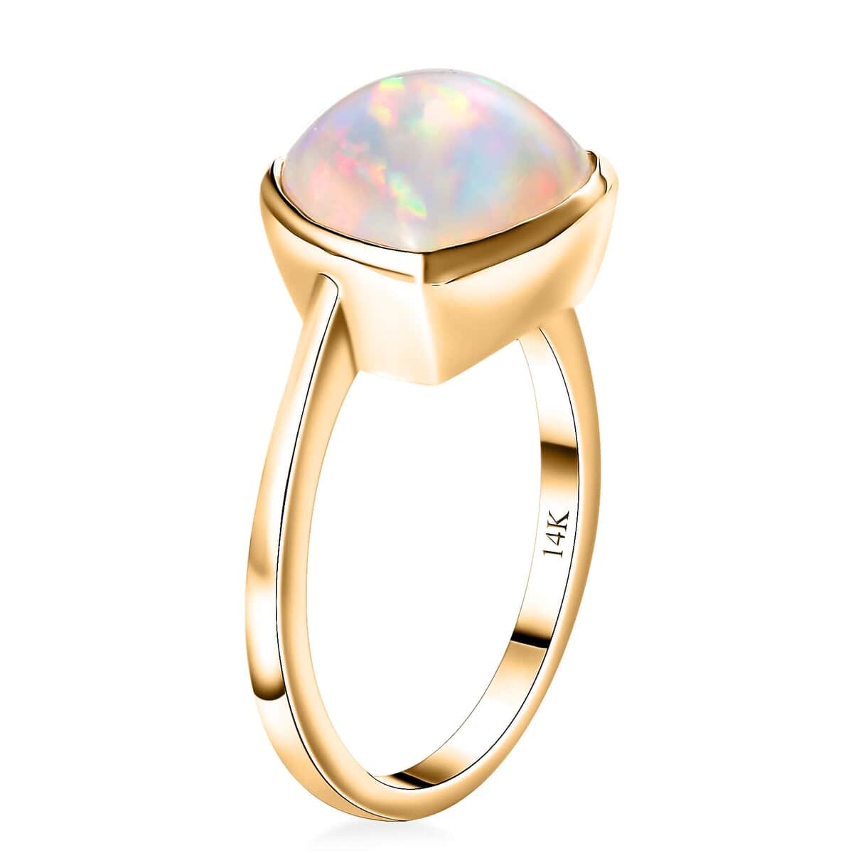 Luxoro 14K Yellow Gold AAA Ethiopian Welo Opal Solitaire Ring (Size 9.0) (4.50 g) 3.85 ctw image number 3