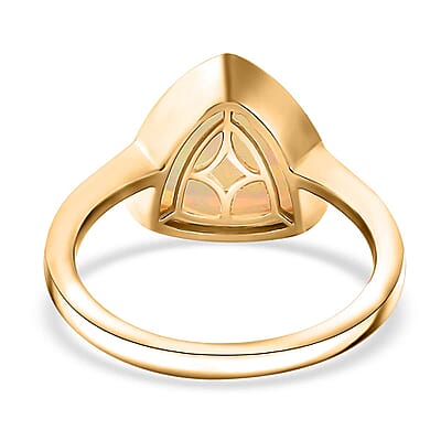 Luxoro AAA Ethiopian Welo Opal 3.90 ctw Ethereal Mystical Ring in 14K Yellow Gold (Size 10.0) 4.50 Grams