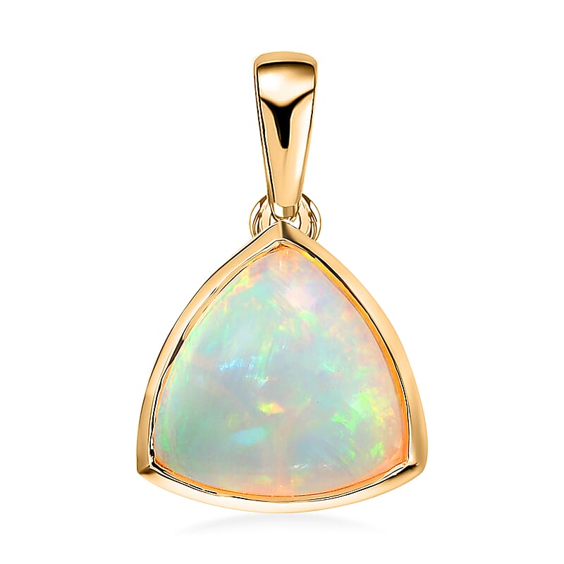 Luxoro AAA Ethiopian Welo Opal 3.85 ctw Ethereal Mystical Pendant without Chain in 14K Yellow Gold