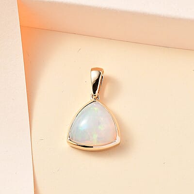Luxoro AAA Ethiopian Welo Opal 3.85 ctw Ethereal Mystical Pendant without Chain in 14K Yellow Gold