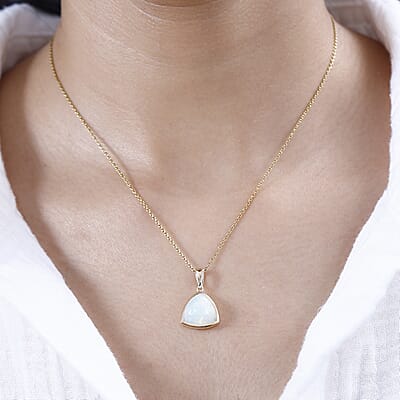 Luxoro AAA Ethiopian Welo Opal 3.85 ctw Ethereal Mystical Pendant without Chain in 14K Yellow Gold
