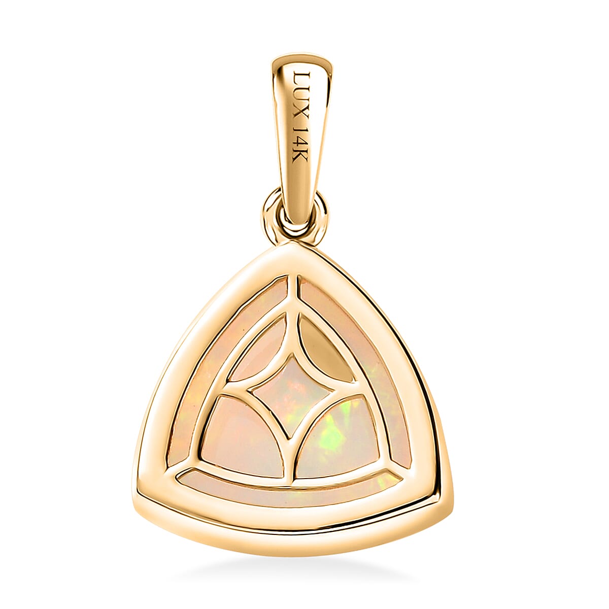 Luxoro AAA Ethiopian Welo Opal 3.85 ctw Ethereal Mystical Pendant without Chain in 14K Yellow Gold