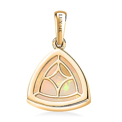 Luxoro AAA Ethiopian Welo Opal 3.85 ctw Ethereal Mystical Pendant without Chain in 14K Yellow Gold