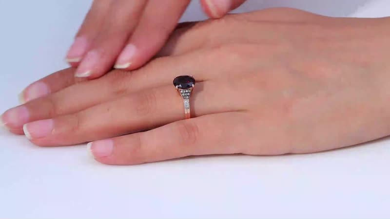 Orissa Rhodolite Garnet, Natural Champagne and White Diamond (0.20 Carat Ring in 18K Vermeil RG Over Sterling Silver (Size 10.0) 3.40 Carat Total Weight