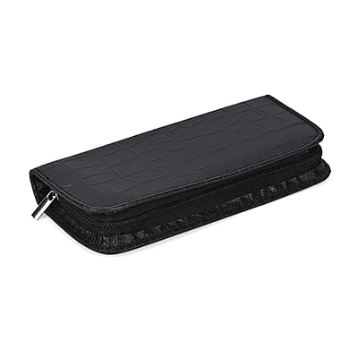 Set of 24pcs - Manicure Kit (18pcs) in Stainless Steel and Grooming Kit (6pcs) with Black Faux Leather Case