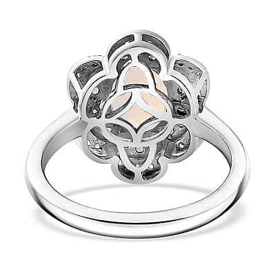 Premium Ethiopian Welo Opal and Multi Gemstone 1.60 ctw Whispering Petals Ring in Rhodium Over Sterling Silver (Size 10.0)