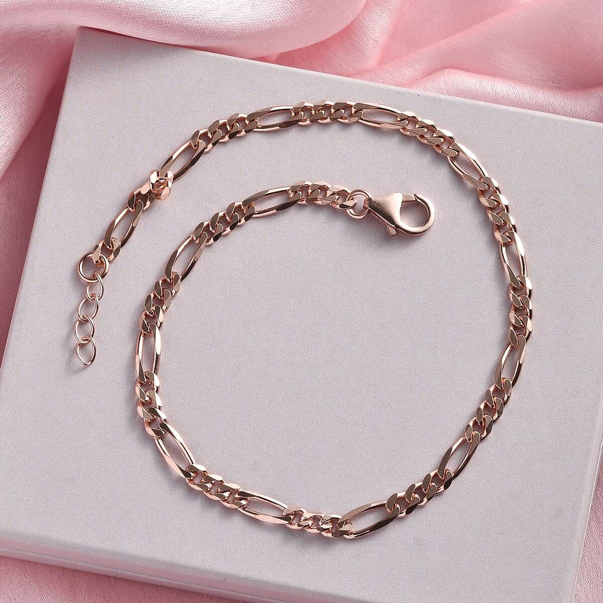 14K RG Over Sterling Silver Anklet (9 Inches) (5.28 g) image number 1