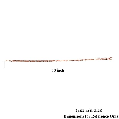 14K Rose Gold Over Sterling Silver Anklet 9 Inches 5.28 Grams