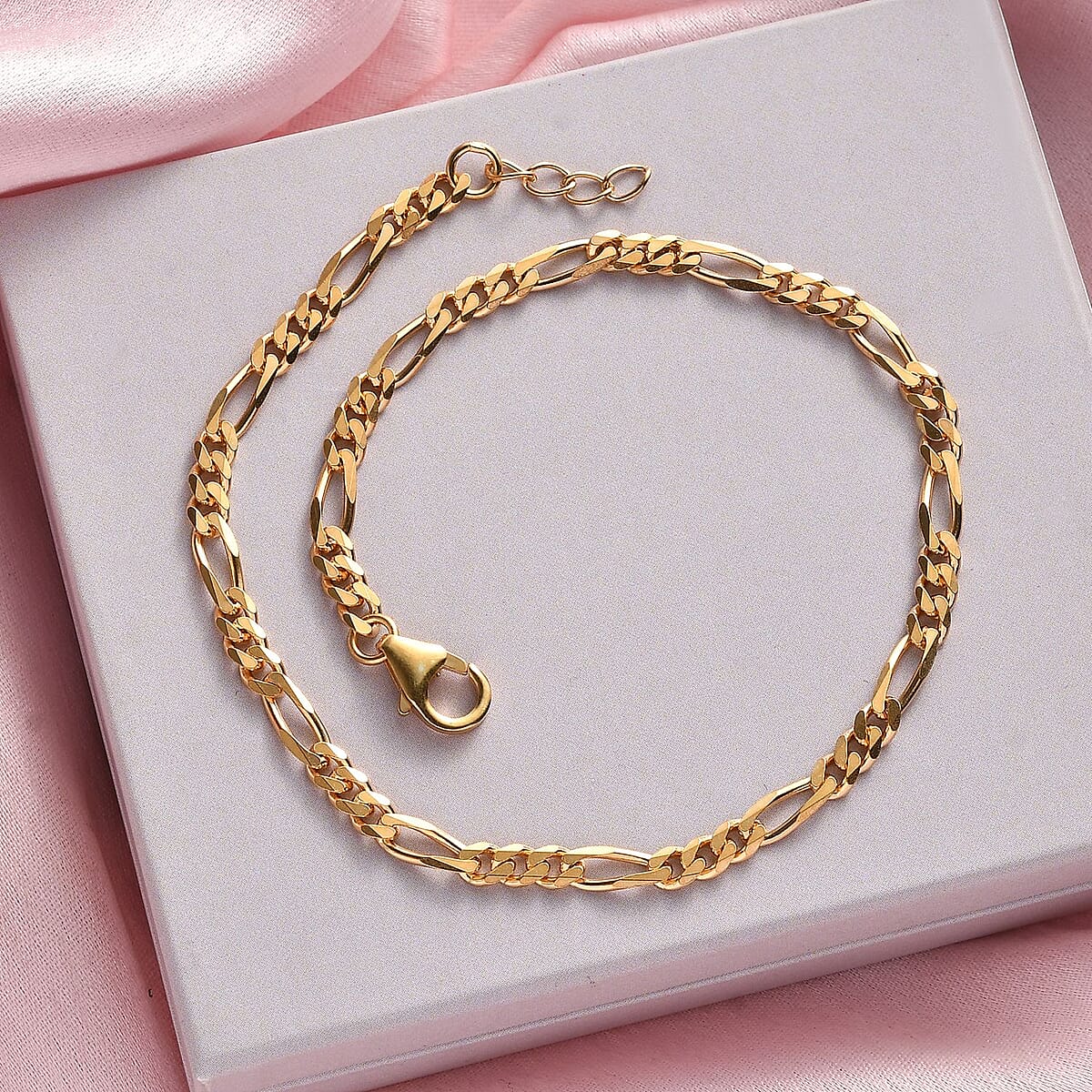 14K Yellow Gold Over Sterling Silver Anklet 9 Inches 5.28 Grams image number 1