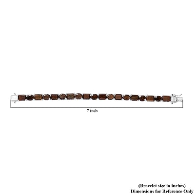 Zawadi Chocolate Sapphire Tennis Bracelet in Rhodium Over Sterling Silver (6.50 In) 38.00 ctw