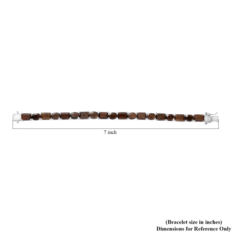Zawadi Chocolate Sapphire Tennis Bracelet in Rhodium Over Sterling Silver (6.50 In) 38.00 ctw
