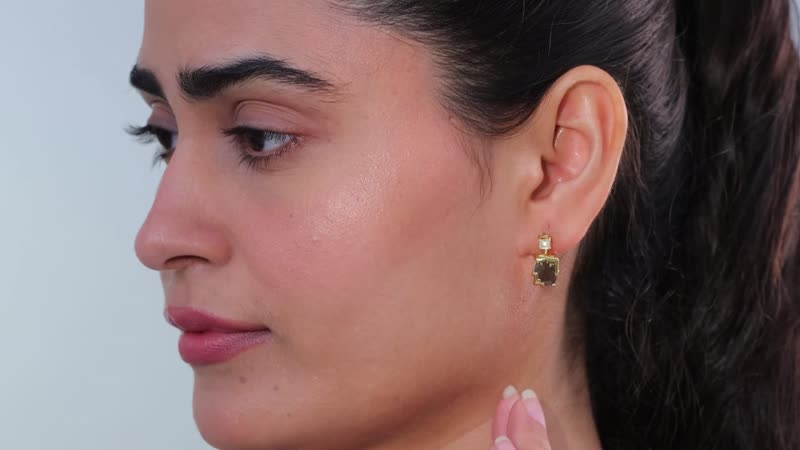 Zawadi Chocolate Sapphire and White Topaz Molten Moments Earrings in 18K Vermeil Yellow Gold Over Sterling Silver 6.35 ctw
