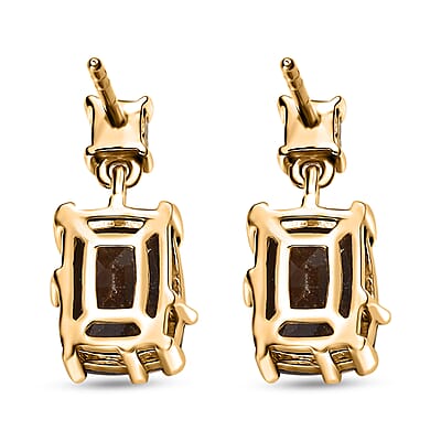 Zawadi Chocolate Sapphire and White Topaz Molten Moments Earrings in 18K Vermeil Yellow Gold Over Sterling Silver 6.35 ctw