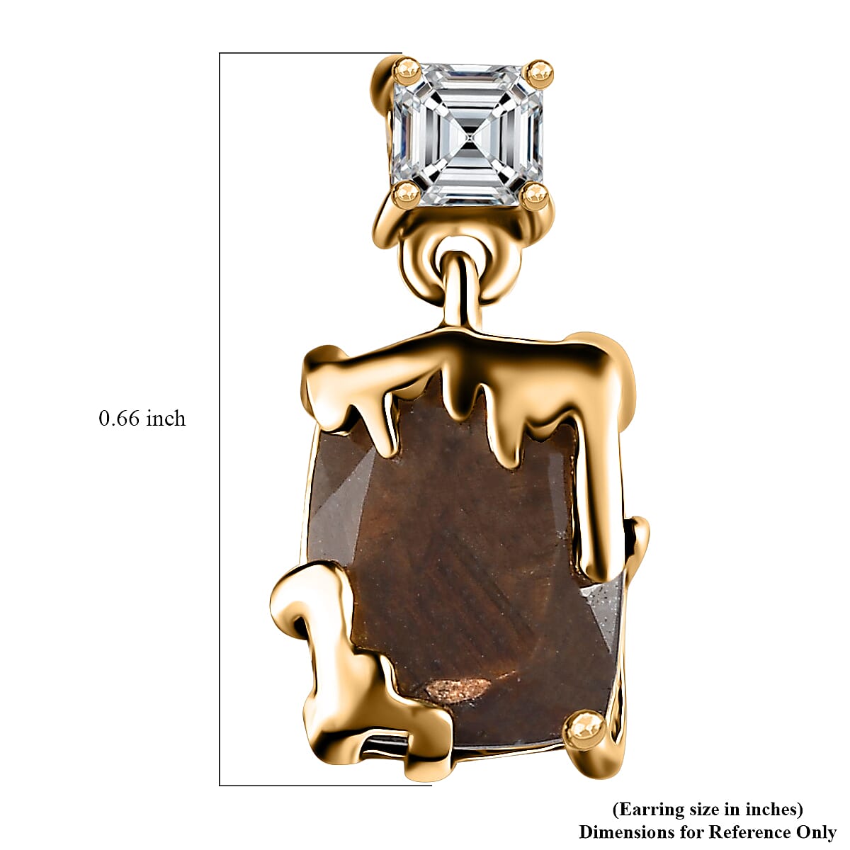 Zawadi Chocolate Sapphire and White Topaz Molten Moments Earrings in 18K Vermeil Yellow Gold Over Sterling Silver 6.35 ctw