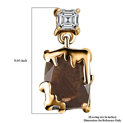 Zawadi Chocolate Sapphire and White Topaz Molten Moments Earrings in 18K Vermeil Yellow Gold Over Sterling Silver 6.35 ctw