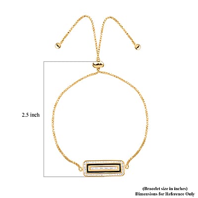 Clarte Black Tie Collection Moissanite Bolo Bracelet in Vermeil Yellow Gold Over Sterling Silver 0.50 ctw