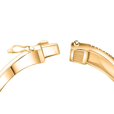 Clarte Sable Collection Moissanite Bangle Bracelet in Vermeil Yellow Gold Over Sterling Silver (6.50 In) 1.00 ctw