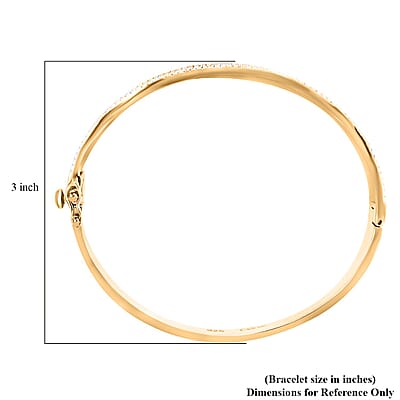 Clarte Sable Collection Moissanite Bangle Bracelet in Vermeil Yellow Gold Over Sterling Silver (6.50 In) 1.00 ctw