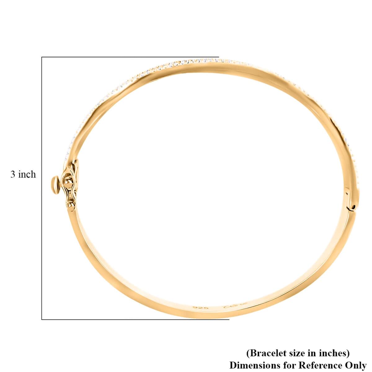 Clarte Sable Collection Moissanite Bangle Bracelet in Vermeil Yellow Gold Over Sterling Silver (8.00 In) 1.00 ctw image number 4