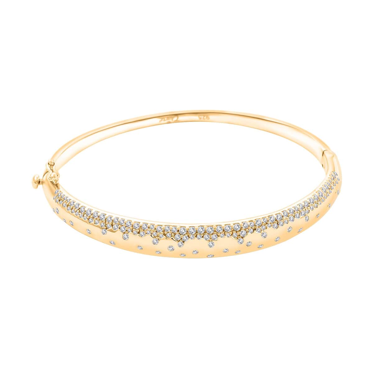 Clarte Sul Mare Collection Moissanite Bangle Bracelet in Vermeil Yellow Gold Over Sterling Silver (6.50 In) 1.20 ctw image number 0