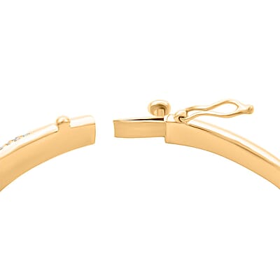 Clarte Sul Mare Collection Moissanite Bangle Bracelet in Vermeil Yellow Gold Over Sterling Silver (6.50 In) 1.20 ctw