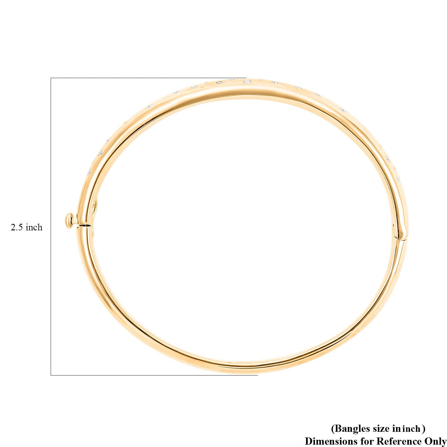 Clarte Sul Mare Collection Moissanite Bangle Bracelet in Vermeil Yellow Gold Over Sterling Silver (6.50 In) 1.20 ctw