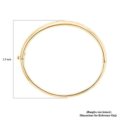 Clarte Sul Mare Collection Moissanite Bangle Bracelet in Vermeil Yellow Gold Over Sterling Silver (6.50 In) 1.20 ctw