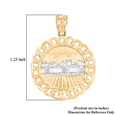 Last Supper Pendant without Chain in 10K Yellow and White Gold 2.20 Grams