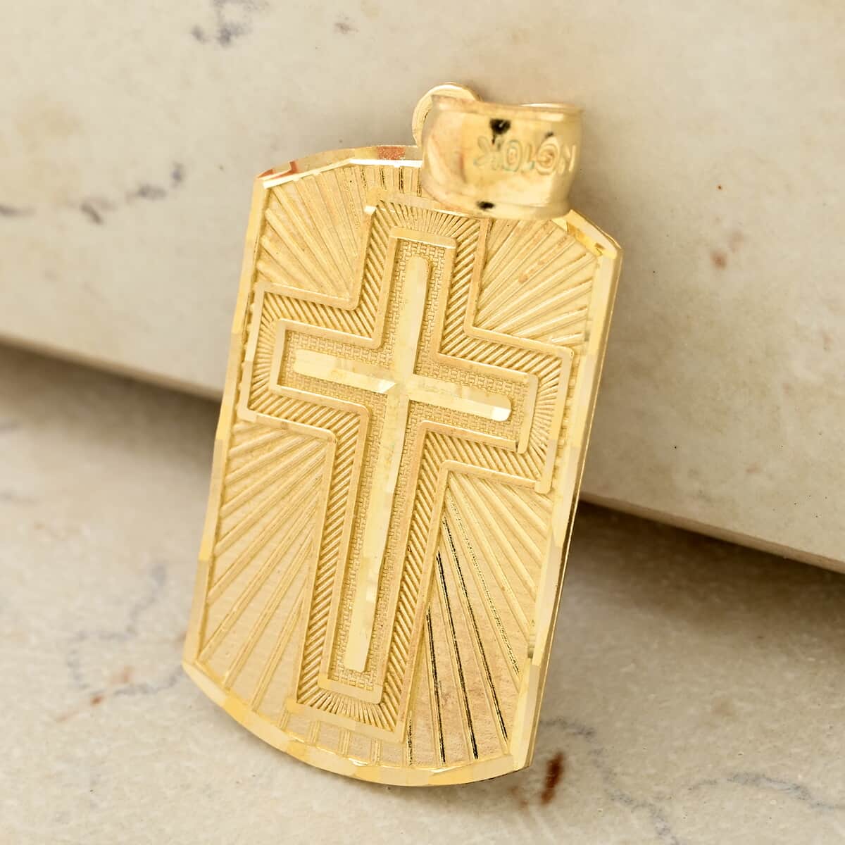 10K Yellow Gold Our Father Prayer Pendant 2.70 Grams image number 1