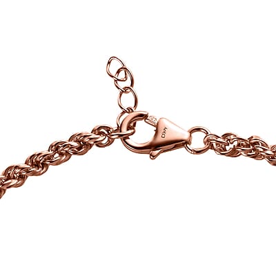 14K Rose Gold Over Sterling Silver Anklet 9 Inches 11.5 Grams
