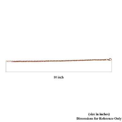 14K Rose Gold Over Sterling Silver Anklet 9 Inches 11.5 Grams