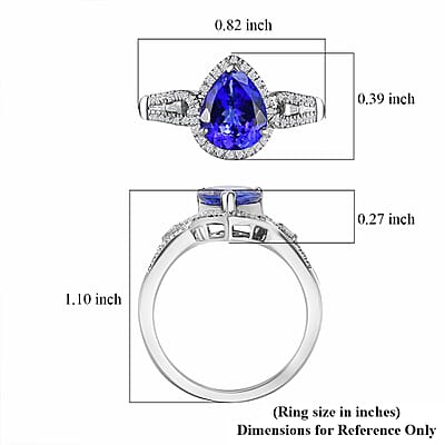 Certified and appraied  Rhapsody 950 Platinum AAAA Tanzanite and E-F VS Diamond Ring (Size 9.0) 7 Grams 3.00 ctw