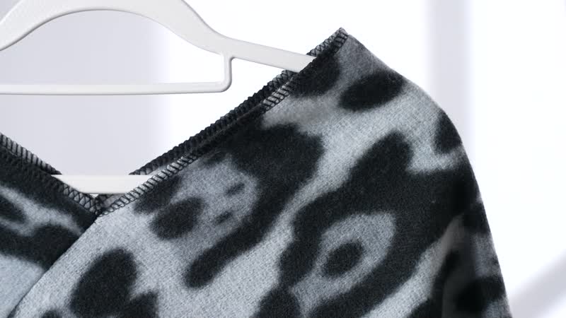 Black and Gray Leopard Print Shawl (29.52")