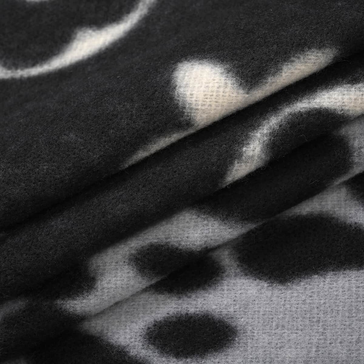 Black and Gray Leopard Print Shawl (29.52") image number 1