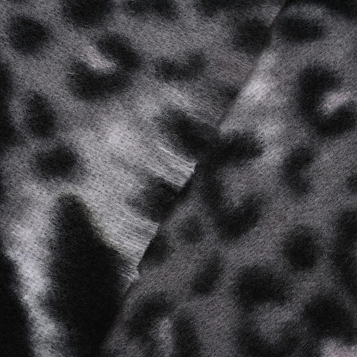 Tamsy Black Gray Tiger Print Shawl image number 4