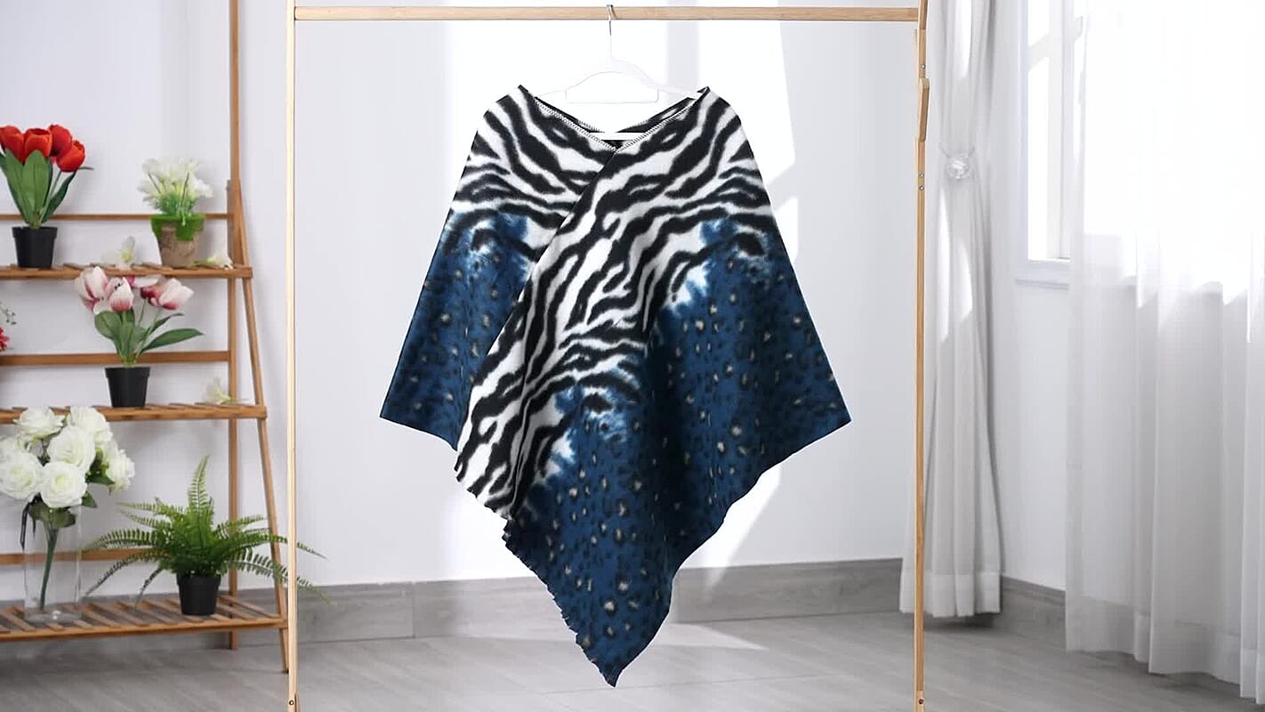 Black and Gray Leopard Print Shawl (29.52")