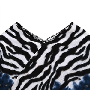 Tamsy Blue Tiger Print Shawl 