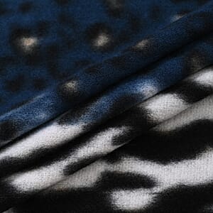 Tamsy Blue Tiger Print Shawl 