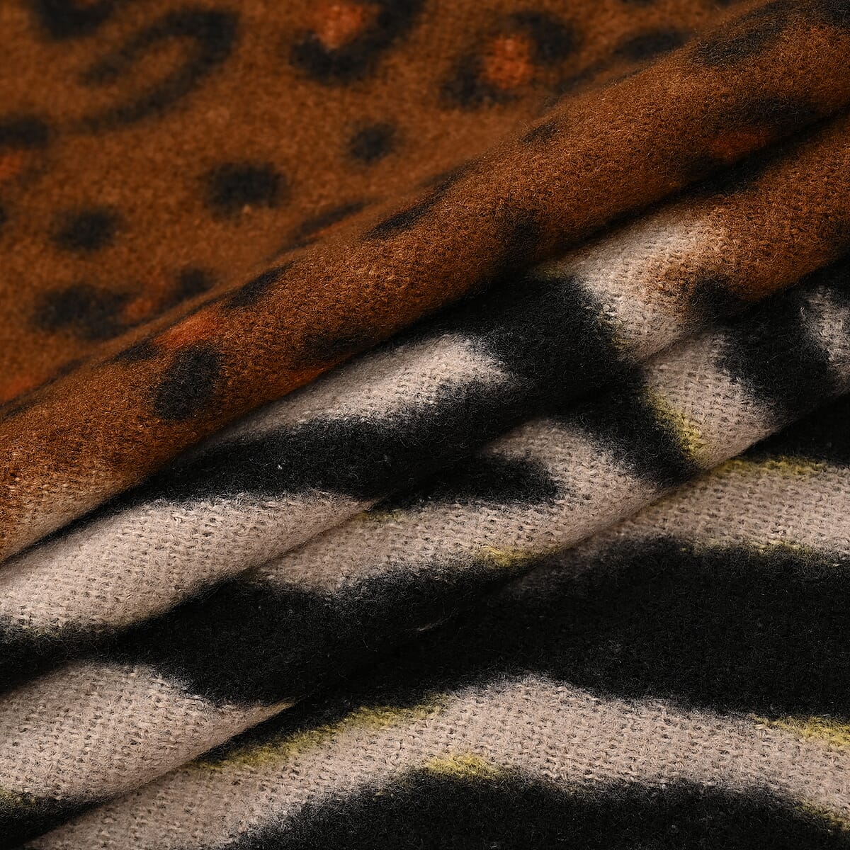 Tamsy Brown Tiger Print Shawl image number 3