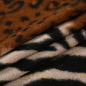 Tamsy Brown Tiger Print Shawl