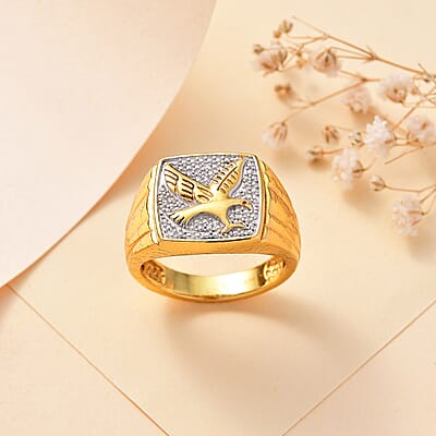 Karis Diamond Accent Men's Ring in 18K YG Plated (Size 10.0)